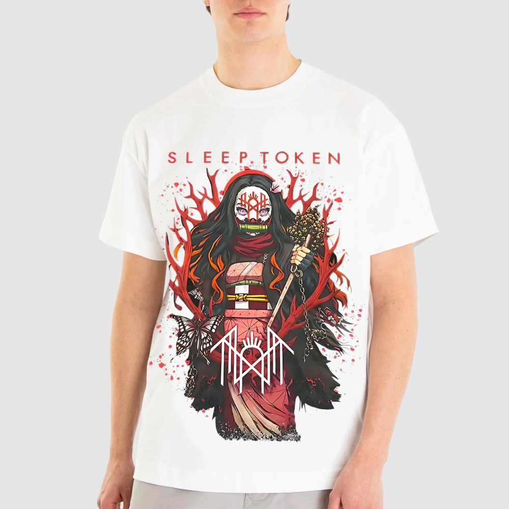 Sleep Token Demon Slayer Nezuko Kamado Unisex Cotton Crew Neck T-shirt