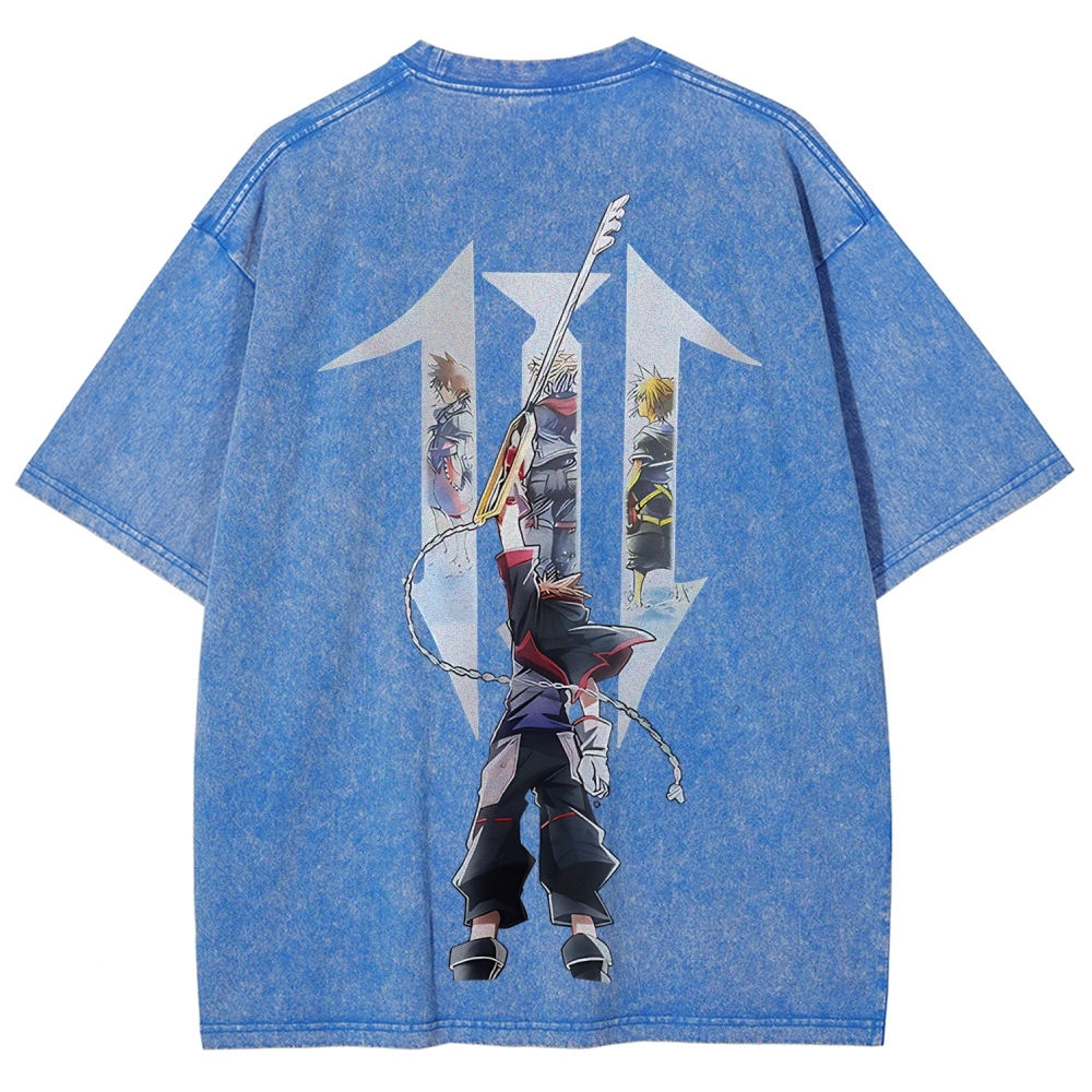 Kingdom Hearts Sora Printed Unisex Washed T-Shirt