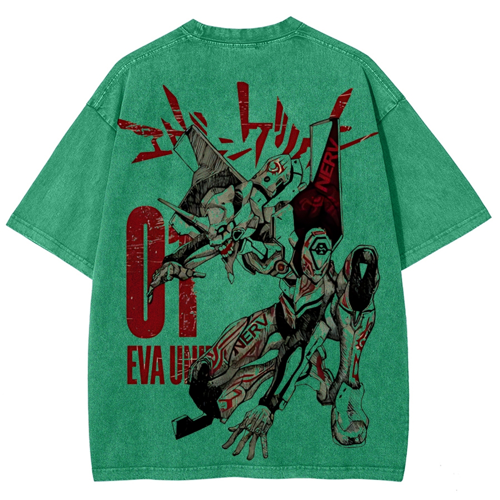 Eva Unit-01  Vintage Unisex Washed T-Shirt | Neon Genesis Evangelion