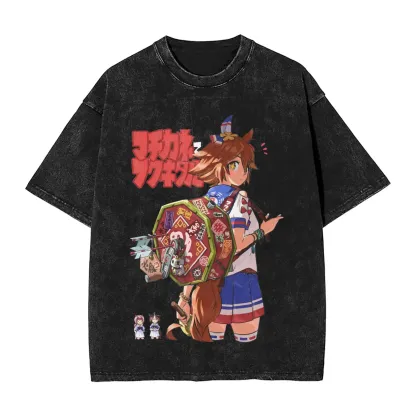 Uma Musume Pretty Derby Vintage Unisex Washed T-Shirt