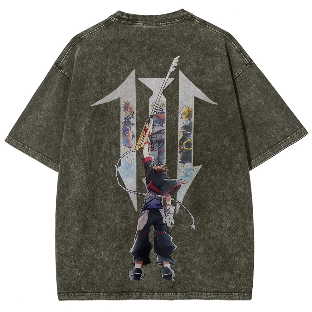 Kingdom Hearts Sora Printed Unisex Washed T-Shirt