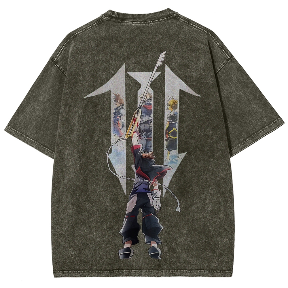 Kingdom Hearts Sora Printed Unisex Washed T-Shirt