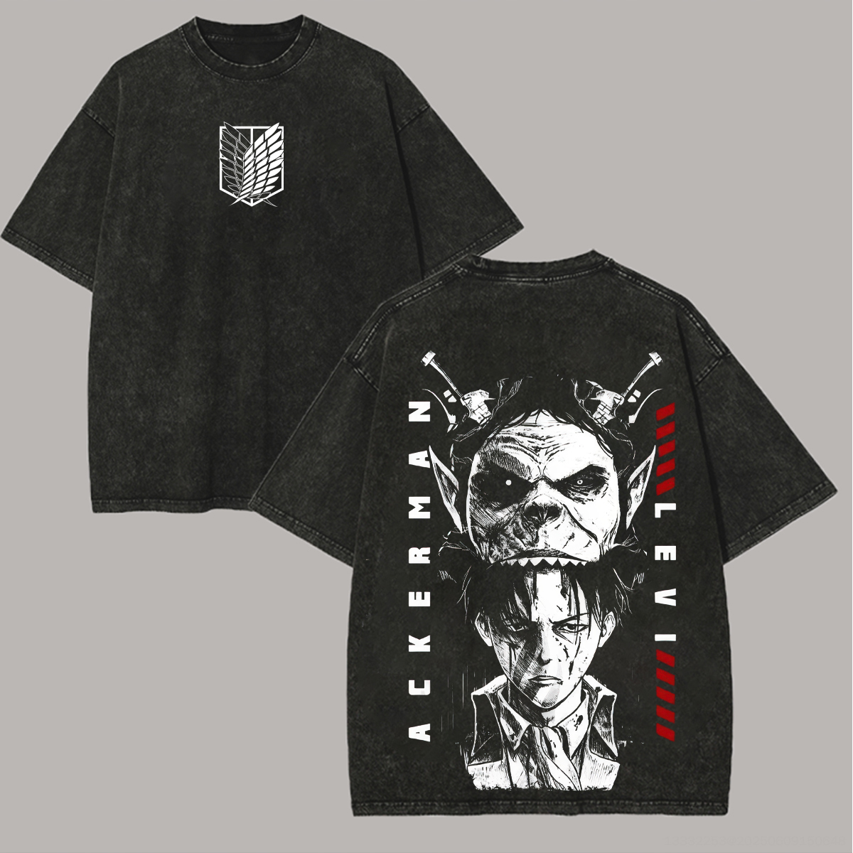 Attack on Titan Levi Ackerman Printed Unisex Washed T-Shirt