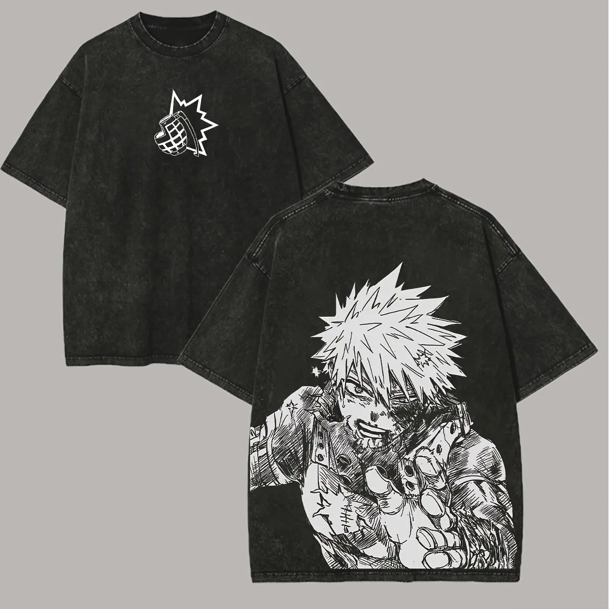 Katsuki Bakugo My Hero Academia Printed Unisex Washed T-Shirt