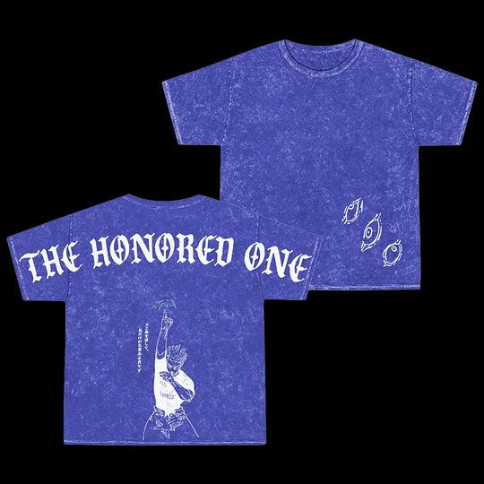 Retro Gojo Satoru Anime Oversize Washed T-Shirt