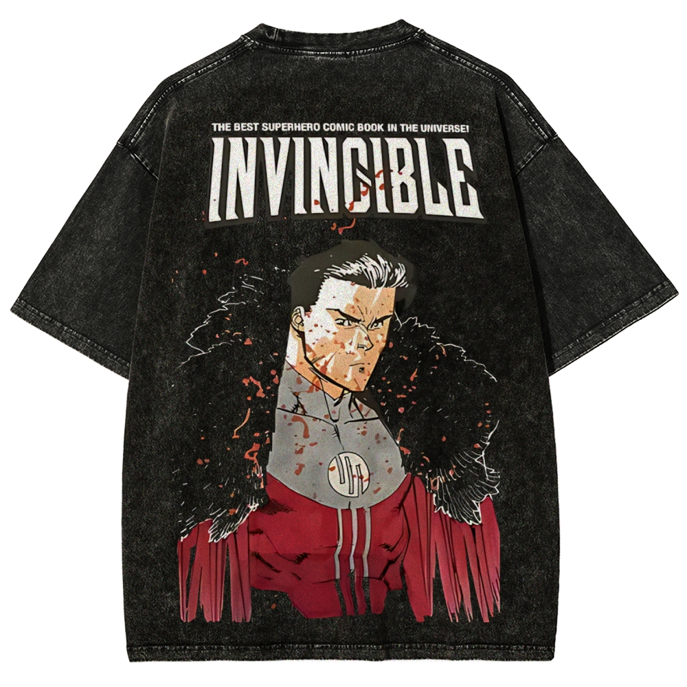 Invincible Printed Unisex Washed T-Shirt
