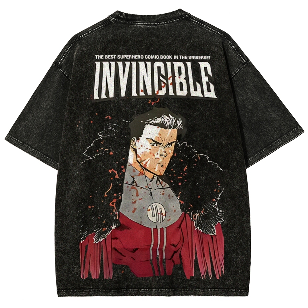 Invincible Printed Unisex Washed T-Shirt