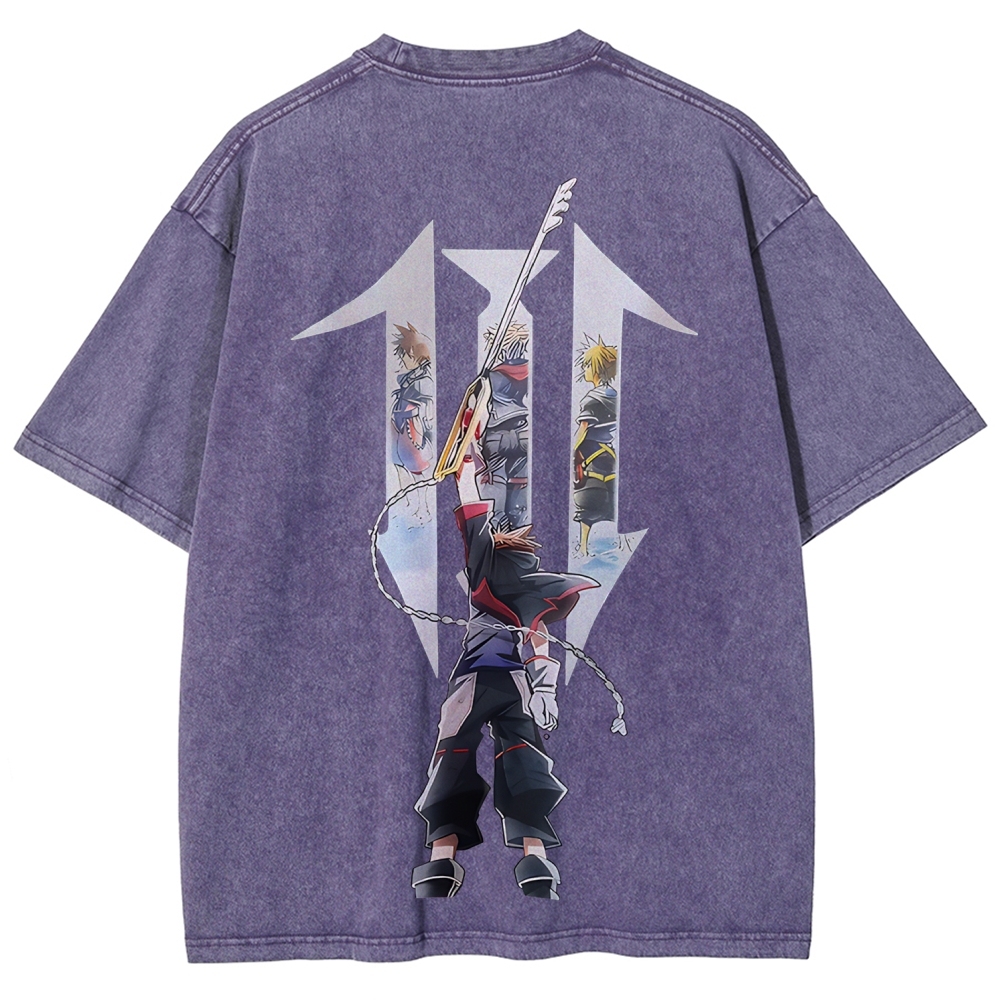 Kingdom Hearts Sora Printed Unisex Washed T-Shirt