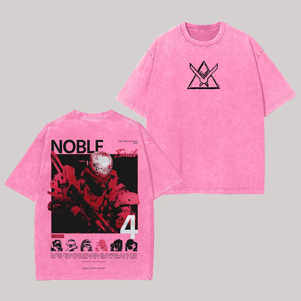 Halo: Reach Noble Team Printed Unisex Washed T-Shirt