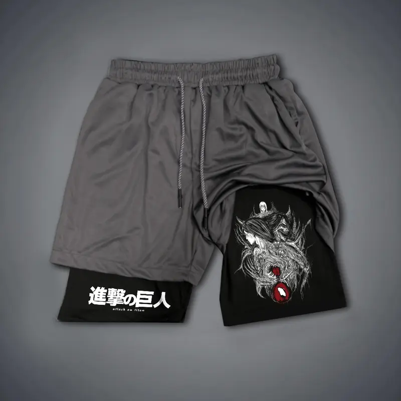 Attack on Titan Print Men's Fitness Shorts