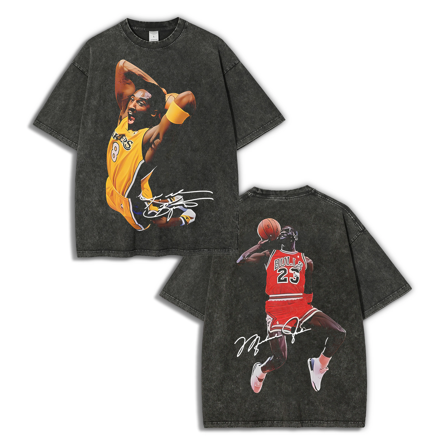 Unisex Fit Washed T-Shirt KOBE AND JORDAN 10.24
