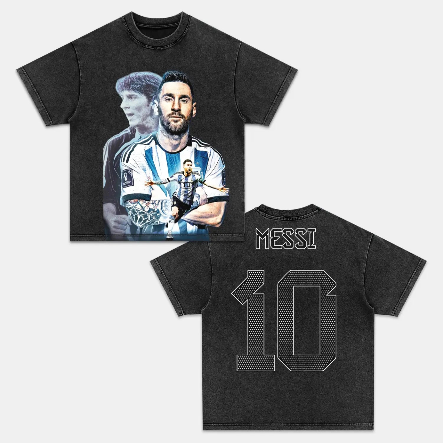 Unisex-Adult Ultra Cotton Washed T-Shirt Graphic  2024 LEO MESSI TEE