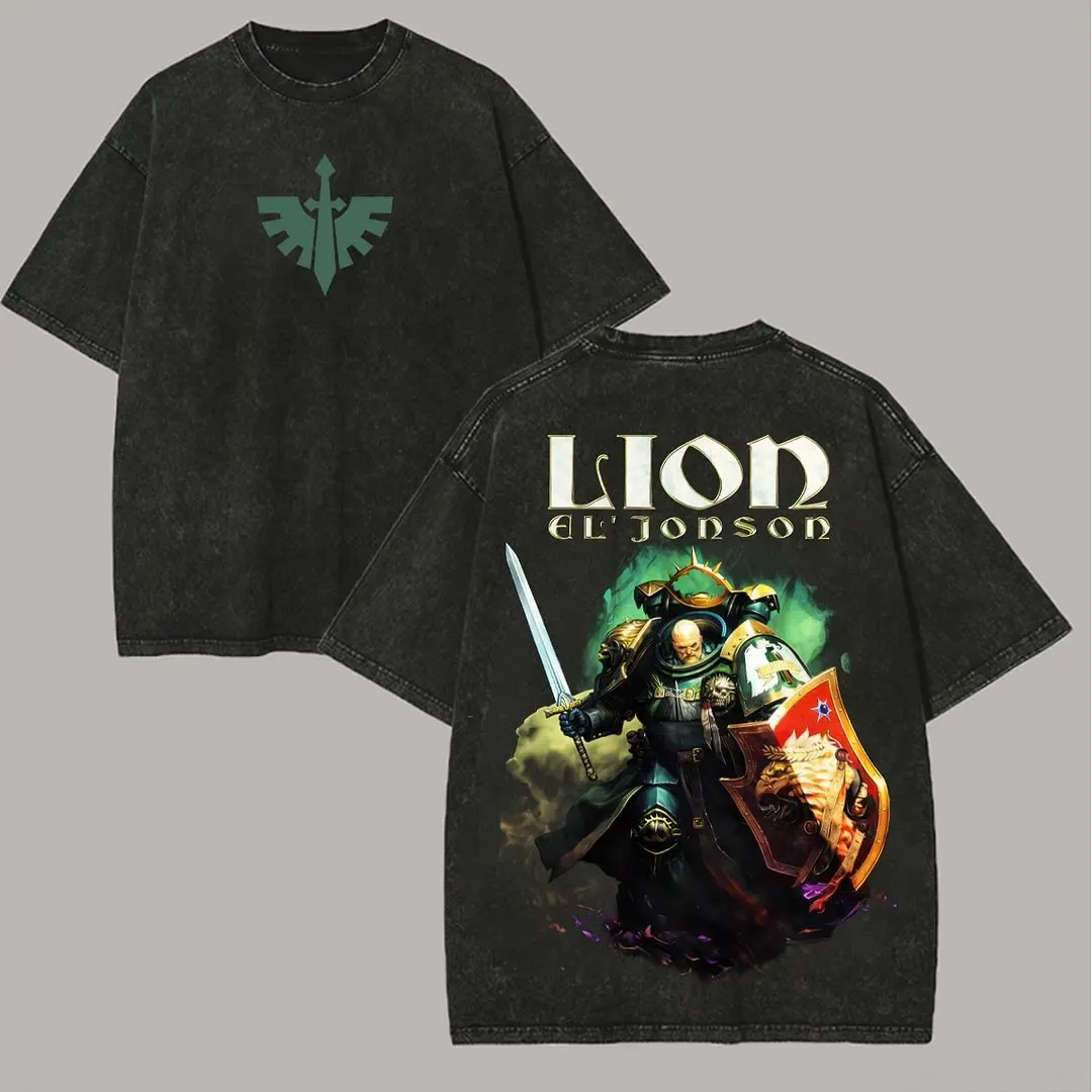 Warhammer 40k Lion El'Jonson Printed Unisex Washed T-Shirt