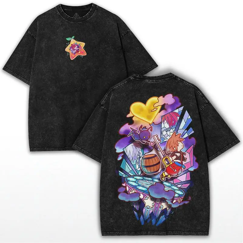 Kingdom Hearts Printed Unisex Washed T-Shirt 