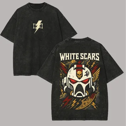Warhammer 40k White Scars Printed Unisex Washed T-Shirt