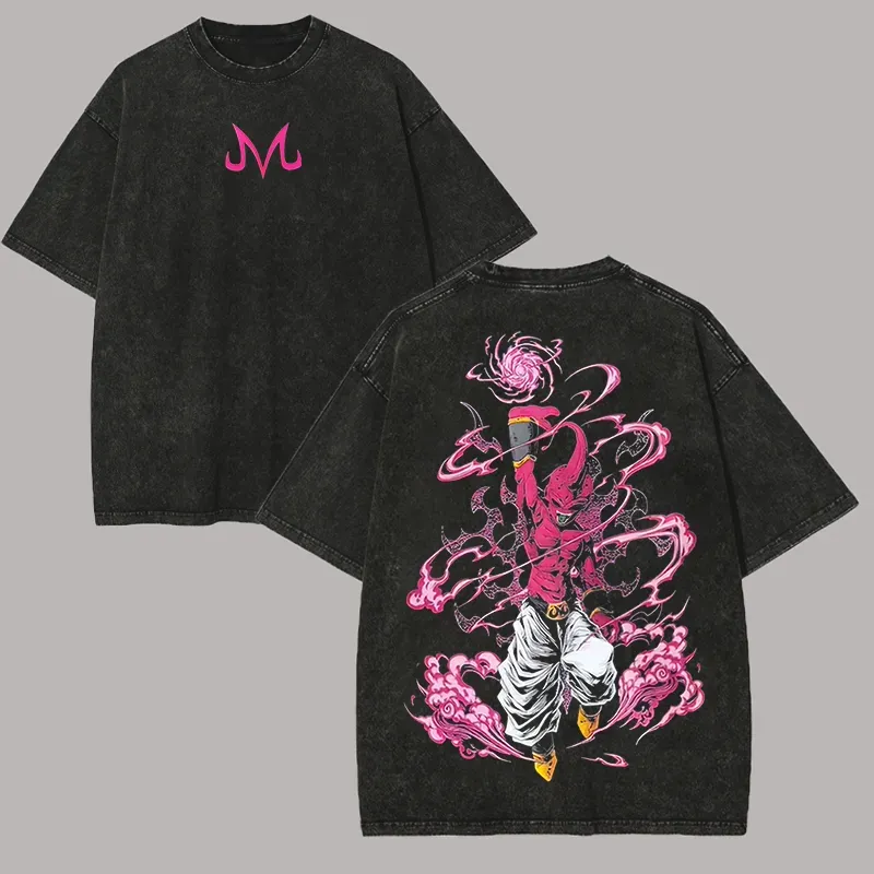 Majin Buu Printed Unisex Washed T-Shirt | Dragon Ball Z