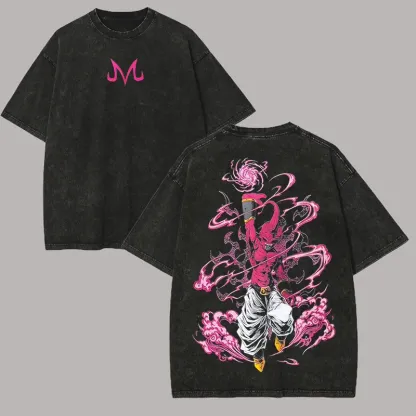 Majin Buu Printed Unisex Washed T-Shirt | Dragon Ball Z 
