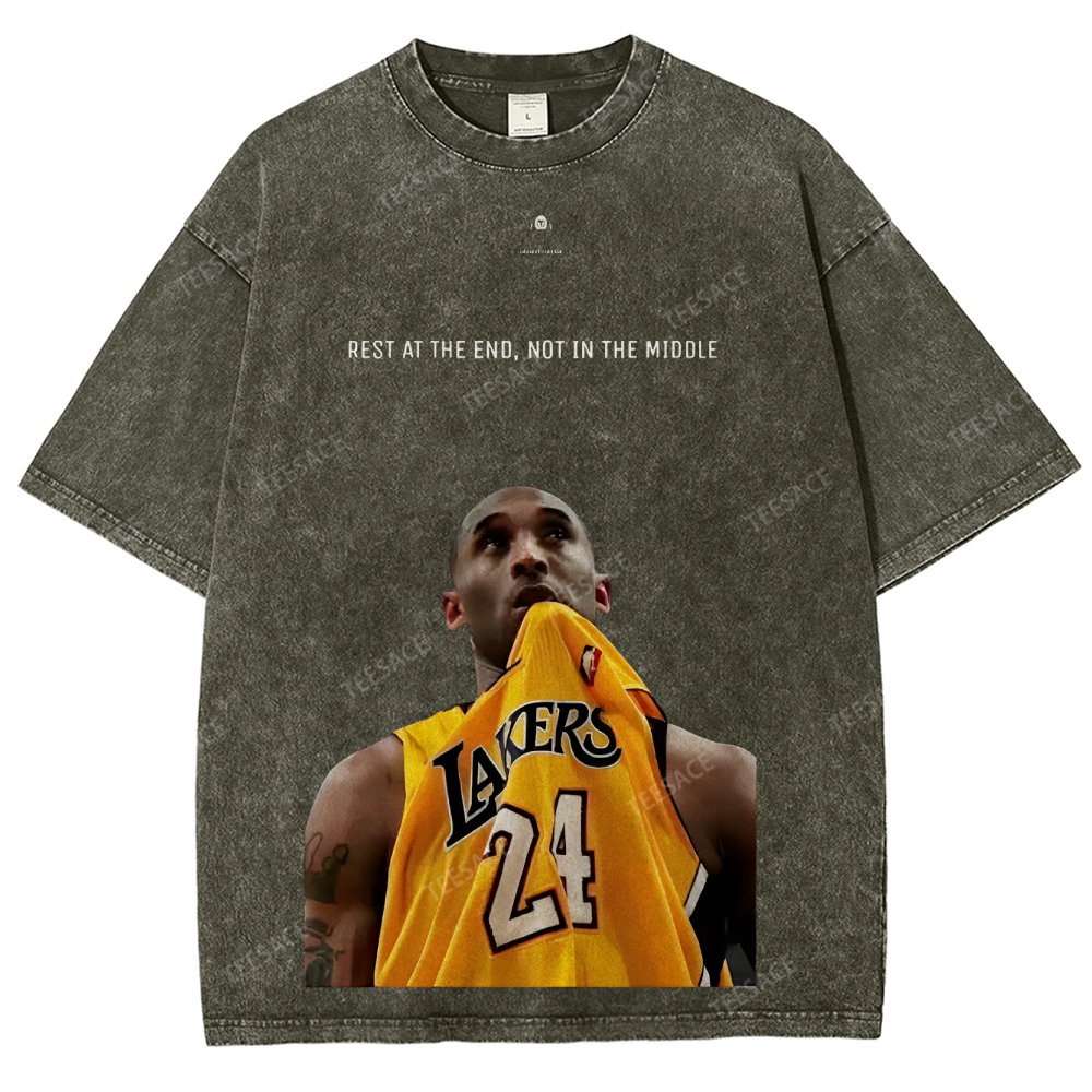 KOBE Vintage Tee Unisex-Adult Oversized Washed Cotton T-Shirt 
