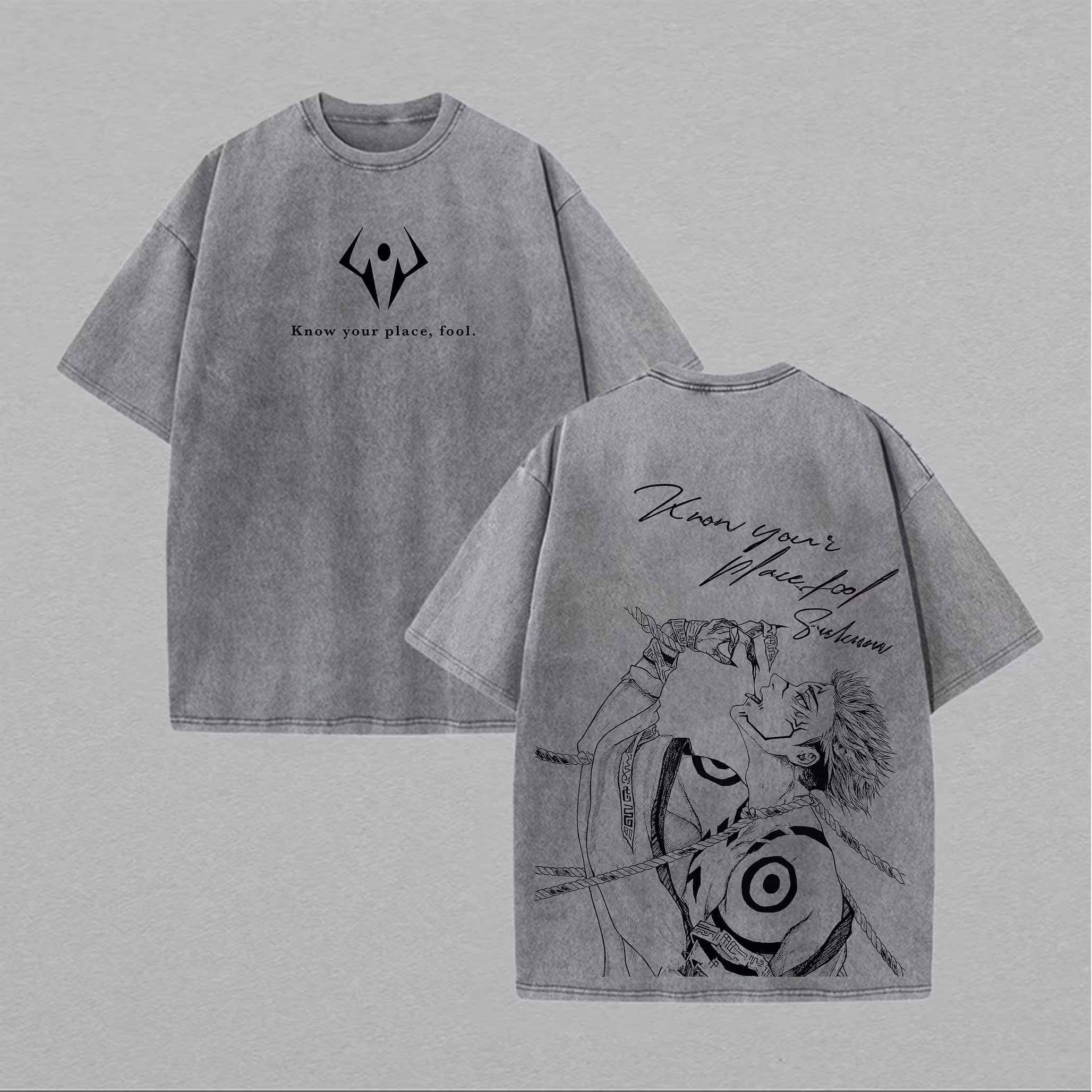 Sukuna  Sukuna Jujutsu Kaisen Vintage Unisex Washed T-Shirt