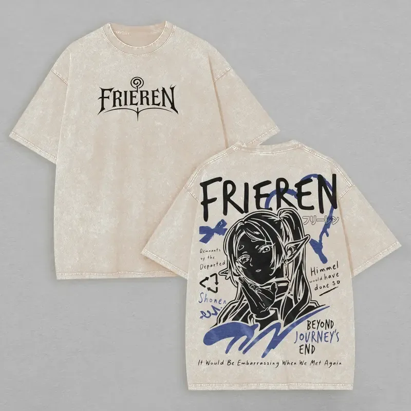 Frieren Printed Unisex Washed T-Shirt