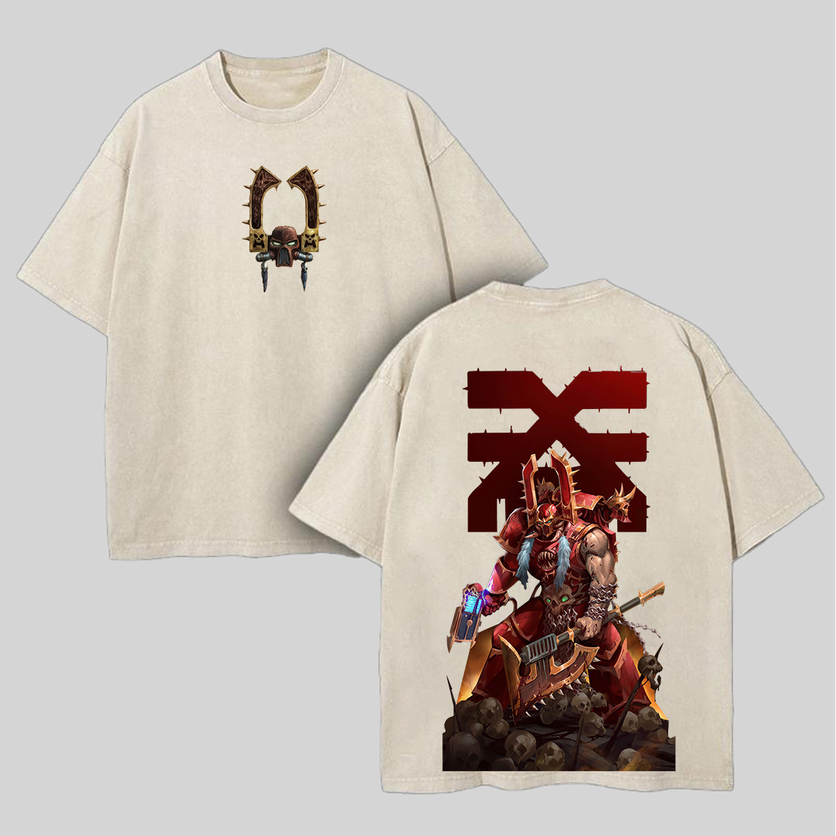 Kharn The Betrayer Warhammer 40K Printed Unisex Washed T-Shirt