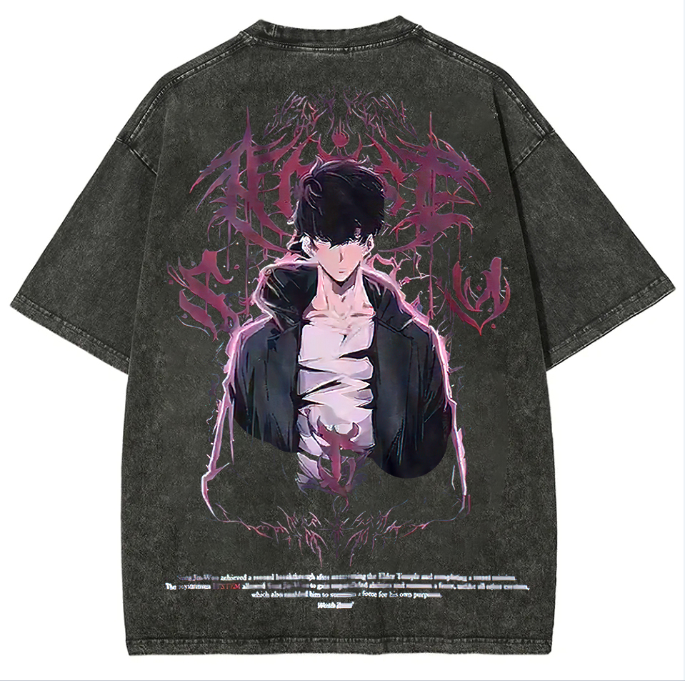 Solo Leveling Printed Unisex Washed T-Shirt