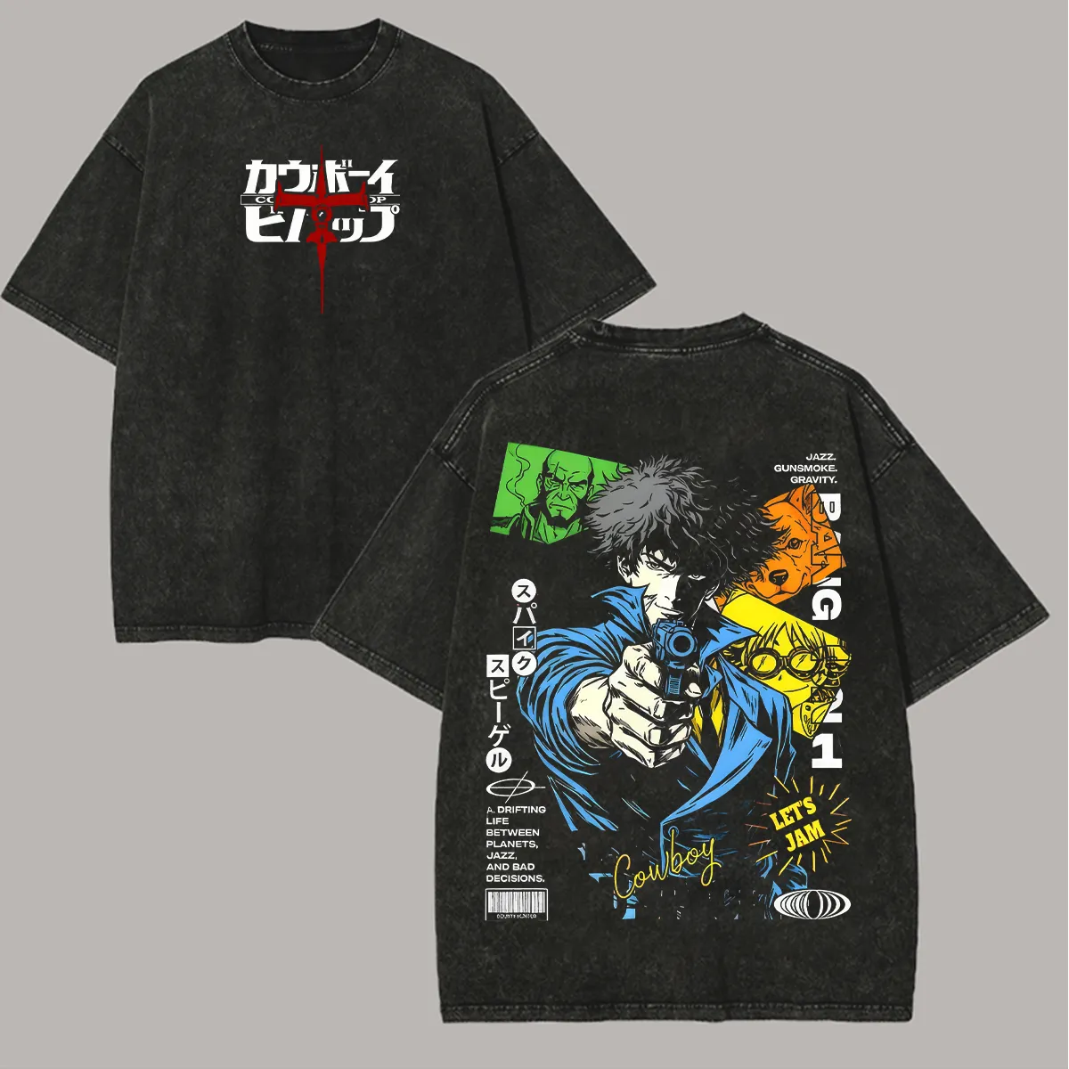 Cowboy Bebop Printed Unisex Washed T-Shirt