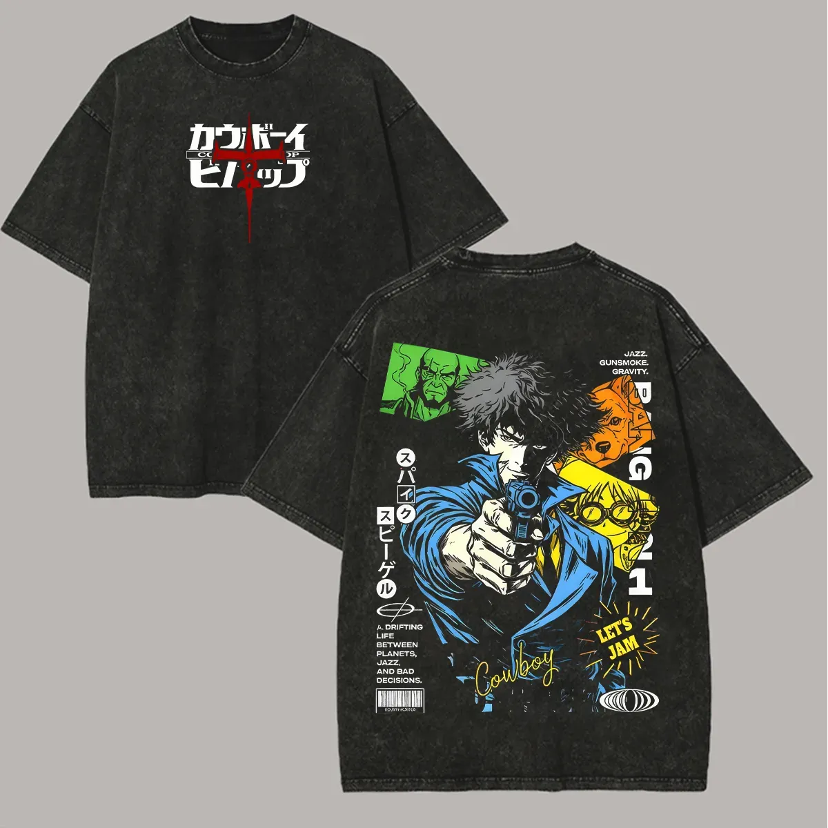 Cowboy Bebop Printed Unisex Washed T-Shirt
