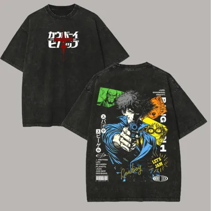 Cowboy Bebop Printed Unisex Washed T-Shirt