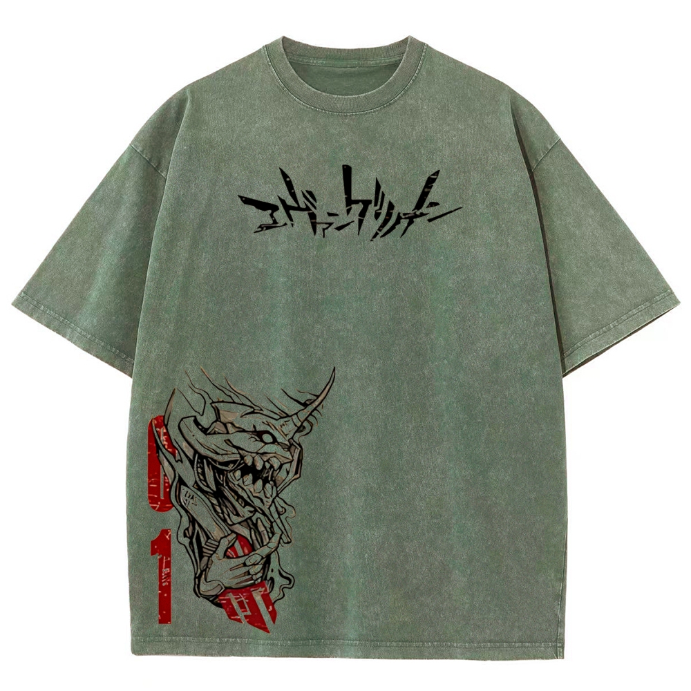 Eva Unit-01  Vintage Unisex Washed T-Shirt | Neon Genesis Evangelion