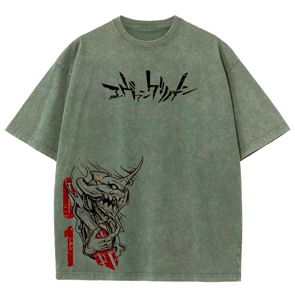 Eva Unit-01  Vintage Unisex Washed T-Shirt | Neon Genesis Evangelion