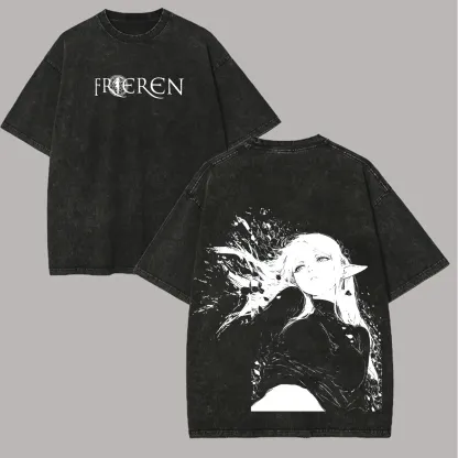 Frieren: Beyond Journey's End Printed Unisex Washed T-Shirt