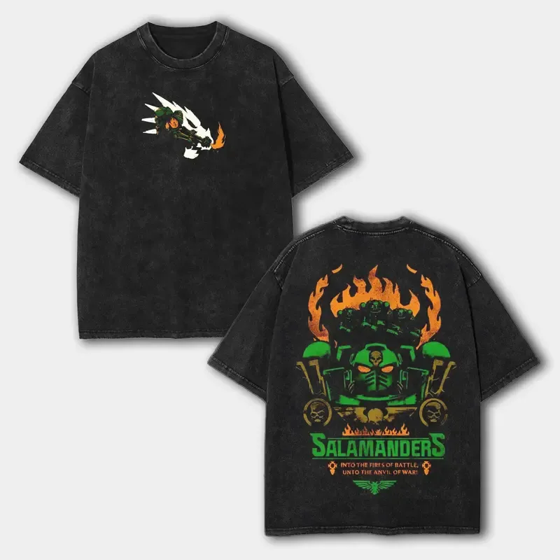 Warhammer 40K Salamanders Printed Unisex Washed T-Shirt