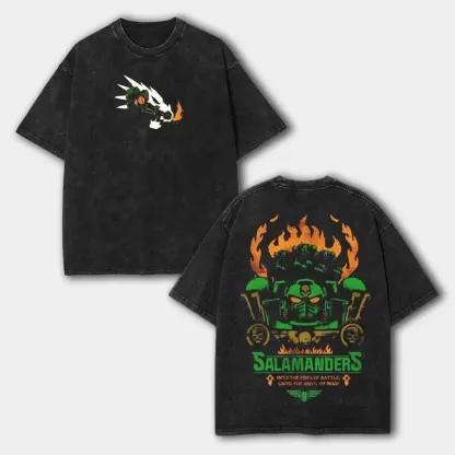 Warhammer 40K Salamanders Printed Unisex Washed T-Shirt