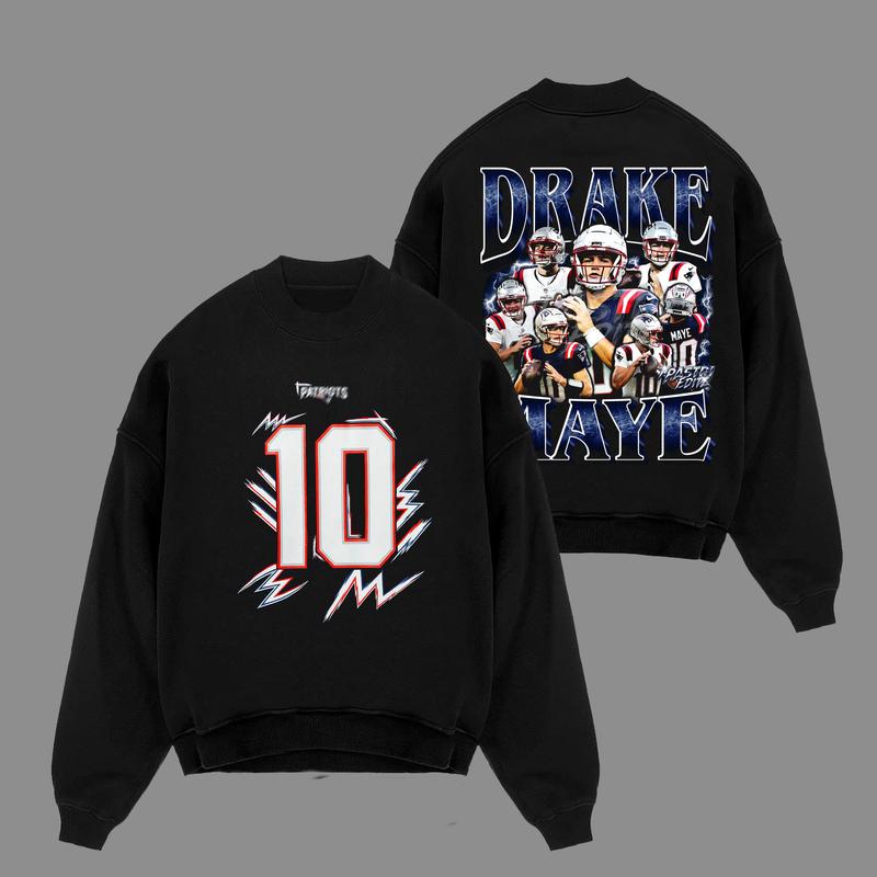 Drake Maye | Casual Washed Tee & Hoodie & Sweatshirt