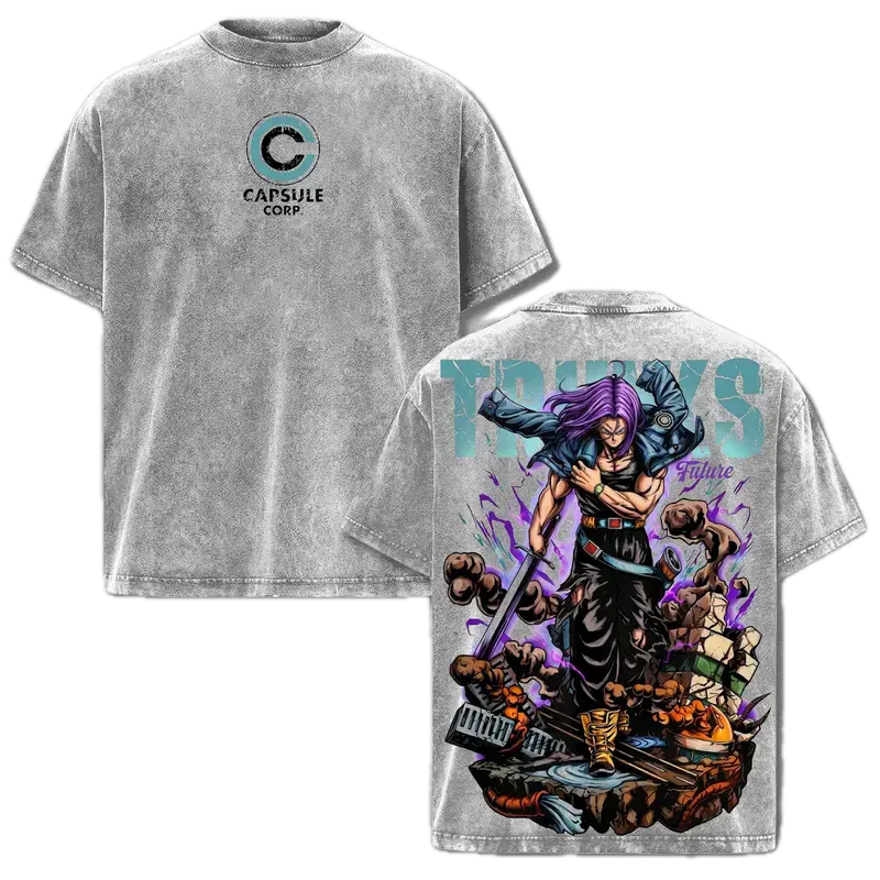 Future Trunks Dragon Ball Printed Unisex Washed T-Shirt