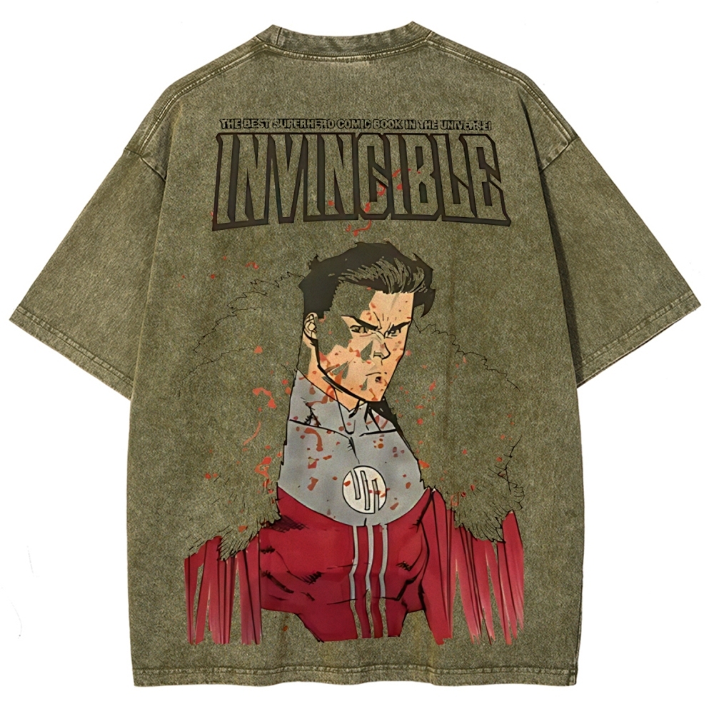 Invincible Printed Unisex Washed T-Shirt