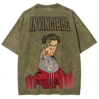 Invincible Printed Unisex Washed T-Shirt