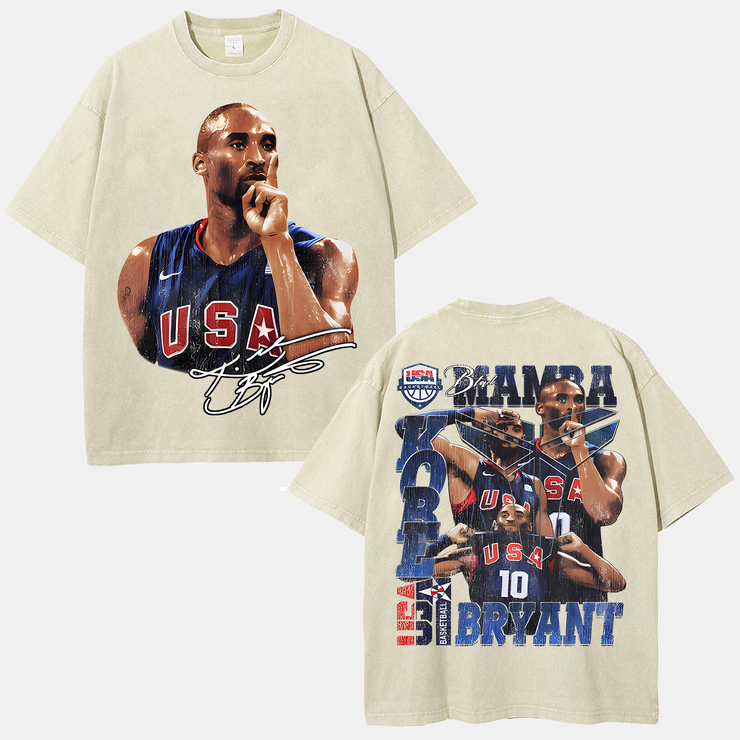 Unisex Fit Washed T-Shirt Graphic Kobe Bryant TEE
