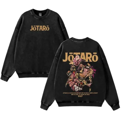 Jotaro KUJO JoJo's Bizarre Adventure Vintage Unisex Washed T-Shirt