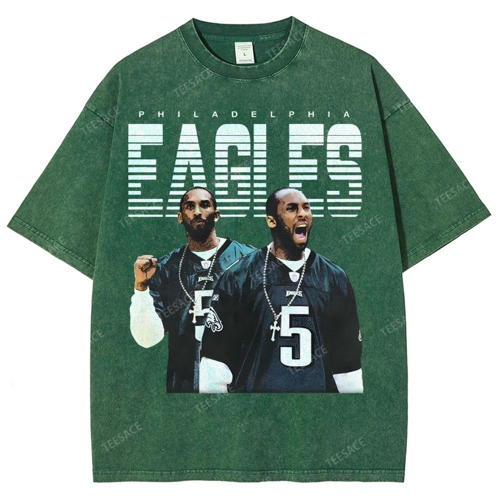 VINTAGE Unisex-Adult TEE | EAGLES KOBE Classic Washed Denim