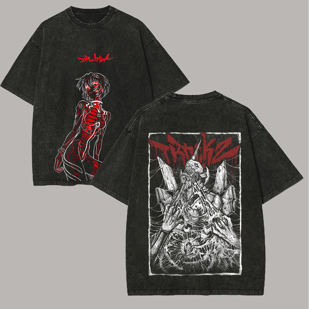 Neon Genesis Evangelion Printed Unisex Washed T-Shirt