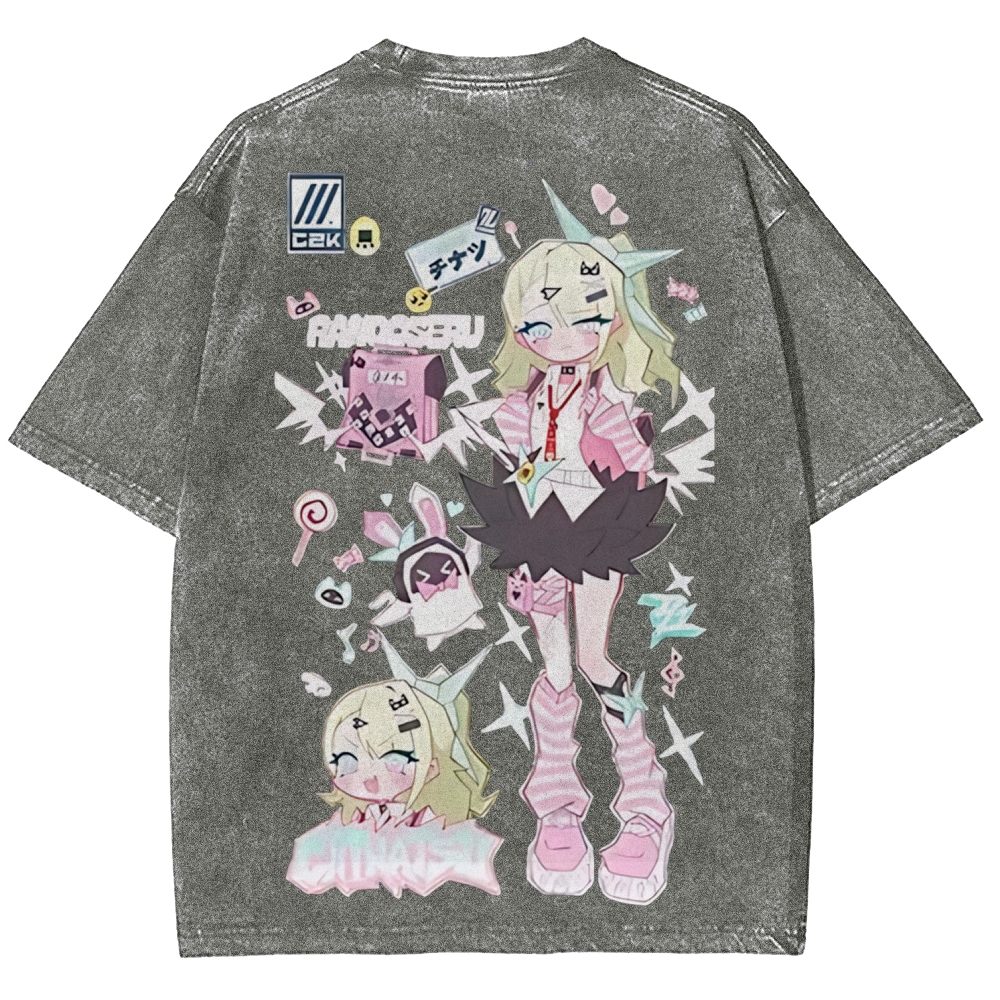 SUNNA Zenless Zone Zero Printed Unisex Washed T-Shirt