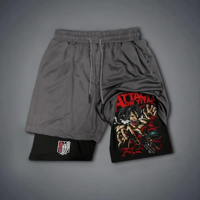 Attack on Titan Print Men's Fitness Shorts
