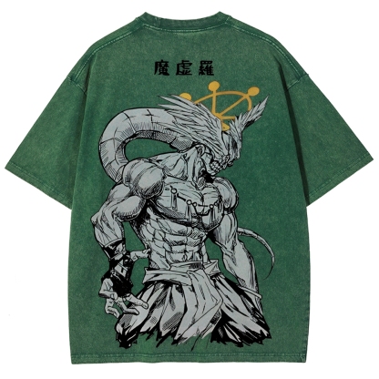 Jujutsu Kaisen Mahoraga Printed Unisex Washed T-Shirt