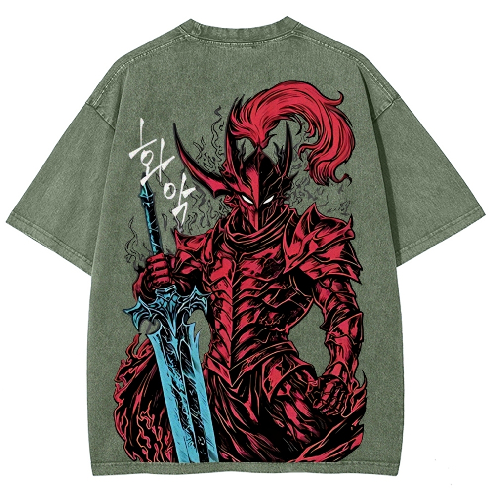 Igris Solo Leveling Vintage Unisex Washed T-Shirt