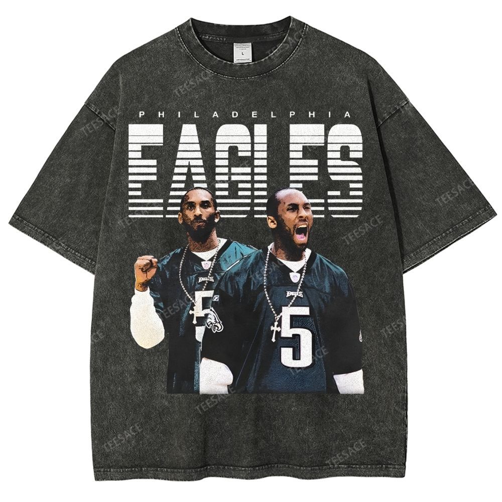 VINTAGE Unisex-Adult TEE | EAGLES KOBE Classic Washed Denim