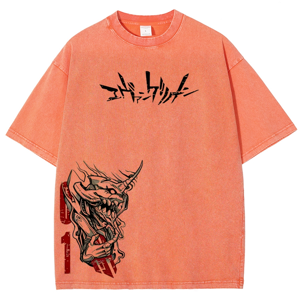Eva Unit-01  Vintage Unisex Washed T-Shirt | Neon Genesis Evangelion