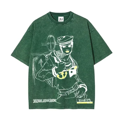 Josuke Higashikata JoJo's Bizarre Adventure  Printed Unisex Washed T-Shirt