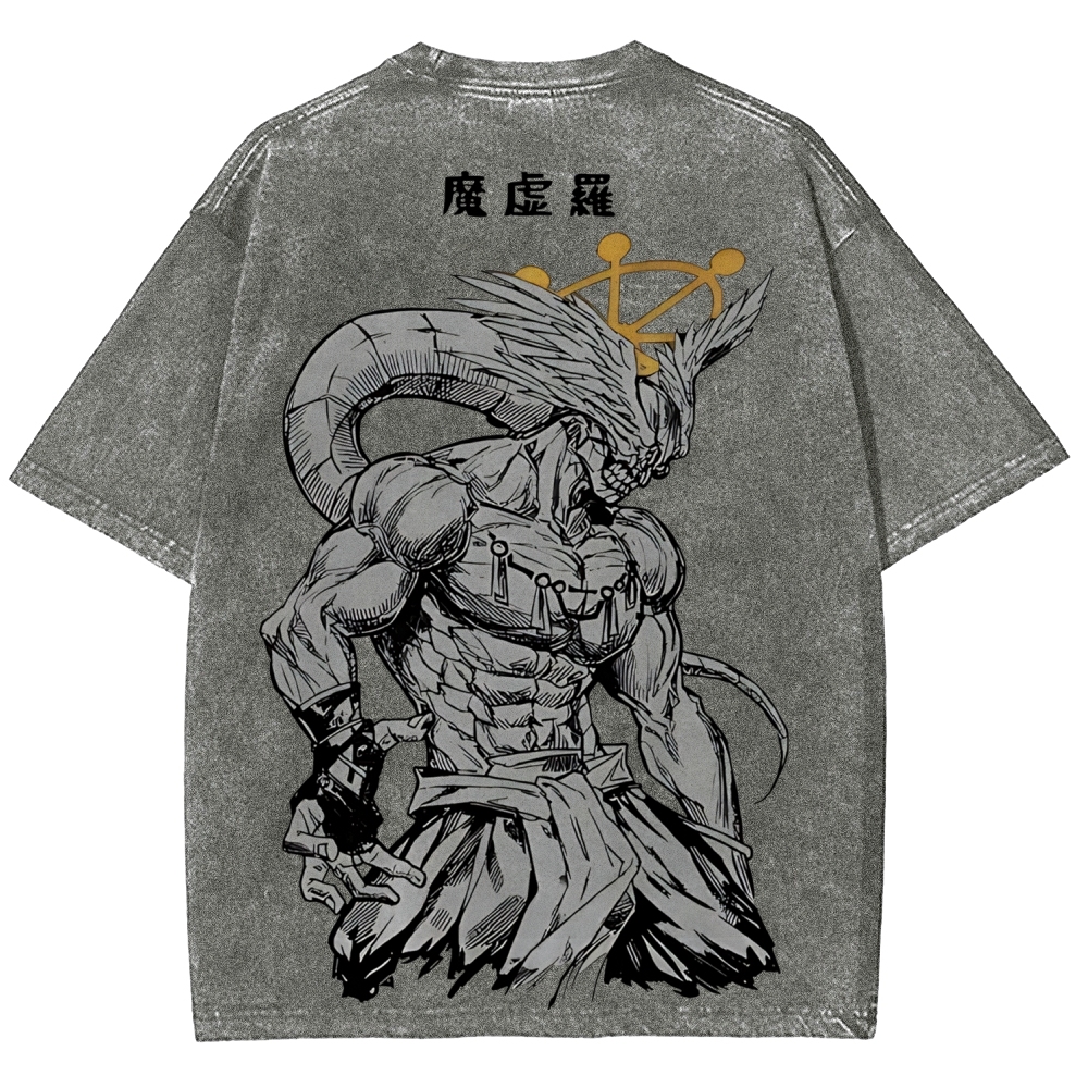 Jujutsu Kaisen Mahoraga Printed Unisex Washed T-Shirt
